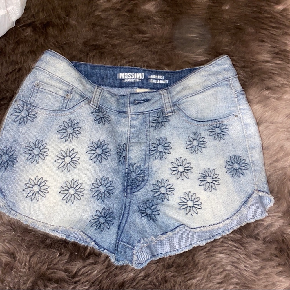 Floral jean shorts